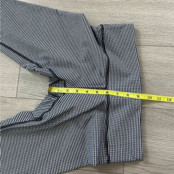 Lululemon Wunder Under Crop Leggings Gingham Luon White Blue - Picture 11 of 14